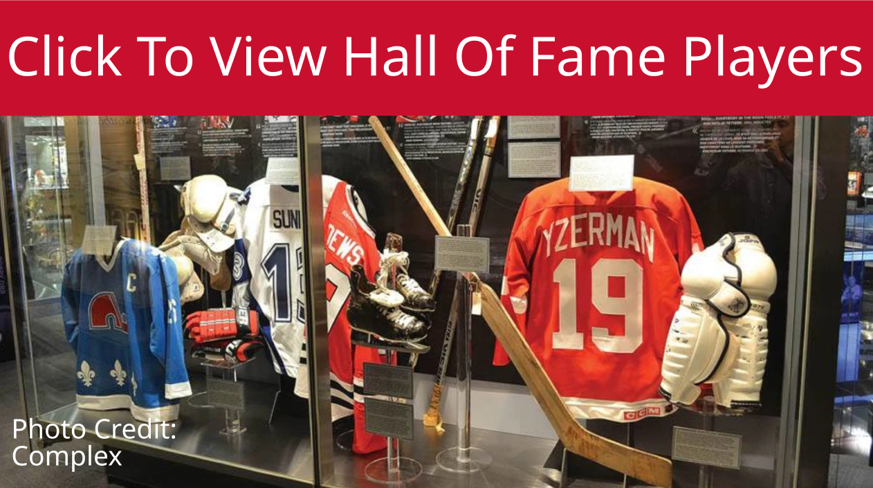 Image of a Steve Yzerman exhibit in the hall of fame